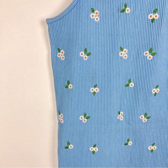 Nwt - Zara Seamless Embroidered Dress In Blue. Size: Xs-S. - Picture 13 of 13